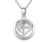 AEONSLOVE Collier Bola de Grossesse avec Chaine, Collier Bola Grossesse Pendentif Maman et bébé pour Femmes Enceinte Bébé Cadeau Original Noel, 114cm Chaîne