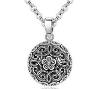 AEONSLOVE Collier Bola de Grossesse, Bola Grossesse Pendentif Vintage Fleur de Vie Collier Femmes Enceinte Future Maman Cadeau Original Noel