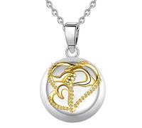 AEONSLOVE Collier Bola de Grossesse Or avec Chaine, Collier Bola Grossesse Pendentif Maman et Bébé pour Femmes Enceinte Bébé Cadeau Original Noel, 114cm Chaîne