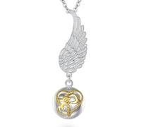 AEONSLOVE Collier Bola de Grossesse, Pendentif de Maman et bébé pour Femmes Enceinte Bébé Collier Musique Carillon Bell Cadeau Original Noel, 114cm