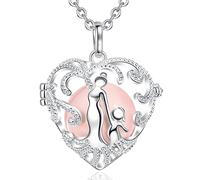 AEONSLOVE Collier Bola de Grossesse Pendentif Maman et Bébé Collier Musique Carillon Bell pour Femmes Enceinte Bébé, Cadeau Original de Noël Anniversaire, Chaîne 114cm