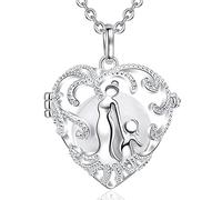 AEONSLOVE Collier Bola Grossesse avec Chaine Appeleur d'Anges Pendentif Sons Musique Chime Ball pour Mamie Fille Amie Sœur, Bijoux Femme Cadeau de Fête des Mères Anniversaire