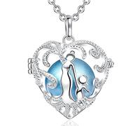 AEONSLOVE Collier Bola Grossesse Pendentif Maman et Bébé Collier Musique Carillon Bell pour Femmes Enceinte Bébé, Cadeau Original de Noël Anniversaire, Chaîne 114cm