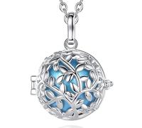 AEONSLOVE Collier Femme Enceinte Collier Bola Grossesse pour Future Maman Pendentif Grelot Enceinte Cage avec Boule Sonore Joujou de Bébé, Cadeau de Noël Naissance, Chaîne 114cm