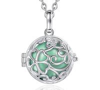 AEONSLOVE Collier Femme Enceinte Collier Bola Grossesse pour Future Maman Pendentif Grelot Enceinte Cage avec Boule Sonore Joujou de Bébé, Cadeau de Noël Naissance, Chaîne 114cm