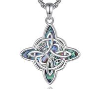 AEONSLOVE Collier Nœuds de Sorcières Argent 925 pour Femme Fille Collier Nœud Wiccan Pendentif Celtique Talisman Protection Bijoux de Sorcière