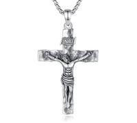 AEONSLOVE Medaille Miraculeuse Argent 925 Collier Croix Chretienne Orthodoxe pour Homme Femme, Pendentif Saint Benoit/Saint Michel/Vierge Marie/Raphael/Metatron/Christophe, Bijoux Religieux