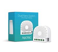 AEOTEC Dual Nano Switch with Power metering, Z-Wave Plus on/Off Contrôleur, 2 Commutateurs, dans Le Mur, Lire la Consommation d'Énergie, Compatible avec Alexa