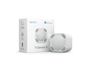 Aeotec TriSensor 8 | Multi-capteur 3 en 1 | Mouvement dans Un Rayon de 10 m | Température en °C | Lumière en lux | Z-Wave Gen8 | Longue portée | Hub requis | Fonctionne avec SmartThings, Homey,