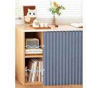 Aeovot Rideau Armoire Cuisine Courts sur Mesure, Meuble Rideau Cache Placard Cuisine pour sous Evier Porte Étagères Bibliothèque Chaussures, Rideaux D'armoire - Anti-Poussière Imperméable(Bleu)