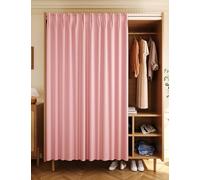 Aeovot Rideau Cache Placard, Rideau Anti-Poussière pour Placard Ouvert sans Portes, Rideaux D'armoire pour sous Evier/Étagères/Bibliothèques, Rideau Occultant Meuble Cuisine avec Rail(B,50x140 cm)