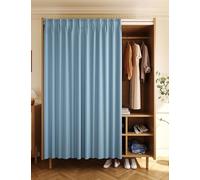 Aeovot Rideau Cache Placard, Rideau Anti-Poussière pour Placard Ouvert sans Portes, Rideaux D'armoire pour sous Evier/Étagères/Bibliothèques, Rideau Occultant Meuble Cuisine avec Rail(E,80x180 cm)