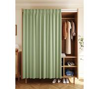 Aeovot Rideau Cache Placard, Rideau Anti-Poussière pour Placard Ouvert sans Portes, Rideaux D'armoire pour sous Evier/Étagères/Bibliothèques, Rideau Occultant Meuble Cuisine avec Rail(D,200x200 cm)