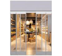 Aeovot Rideaux à Lamelles Transparent, PVC Rideau de Porte Exterieur Vent/Isolation Thermique/Haute Transparence, Plastique Transparent Rideau à Lanière PVC pour Garage Boutique Cuisine