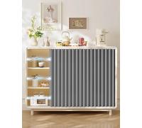 Aeovot Rideaux D'armoire Cuisine Multifonctionnel - Rideau Placard Cuisine Rideau sous Evier Meuble Rideau Cuisine pour Armoire Dressing Étagères à Chaussures Anti-Poussière/Imperméable(Gris)