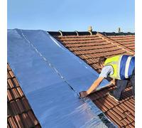 Aeovot Rouleau Ruban Etancheite Toiture Bitume, Bande d'étanchéIté Autocollante, Ruban de Réparation de Toit, Ruban de Papier D'aluminium pour Fuites Fissures Terrasse(60x100 cm/1.97x3.3 ft)