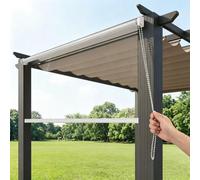 Aeovot Store Enrouleur Pergola Extérieur en PVC Transparent - Stores Enrouleurs Rideau à Enroulement Imperméable Coupe-Vent, Rideaux de Séparation Anti-Pluie Anti-Poussière pour Balcon(110x180 cm)