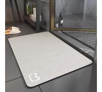 Aeovot Tapis Antidérapant de Bain Diatomite, Caillebotis Douche, Tapis de Bain Absorbant Sechage, Lavable en Machine pour Cuisines, Animaux Tapis Salles de Bains(Beige,80x100cm)