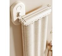 Aeovot Tringle Rideau Douche sans Percage Pliable avec Double Ventouses | Barre de Douche Angle en Forme de L/U avec Rideau de Douche Anti Moisissure/Imperméable pour Salle de Bain(B,200 CM)