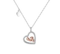 AEQEHVC Collier avec pendentif en forme de cœur 925, un beau et polyvalent pour les femmes qui peut être porté avec n'importe quel style