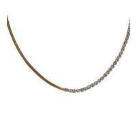 AEQEHVC Collier ras du cou élégant blanc brillant pour femme avec collier serpent plat tendance pour un usage quotidien