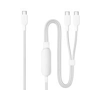 AER-Cable, 2-in-1 USB C to USB C Braide Cable 140W Max,Fast Charging for iPhone 16/16 Pro Max/15 Series,MacBook Air/Pro,and More(1,8m, Blanc)