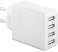 Aer-Chargeur Usb - Prise Usb - Chageur Usb Multiple - Chargeur Secteur Usb - Prise Murale Usb - Prise Chargeur 4 Ports Usb Type A 3a 30w Blanc