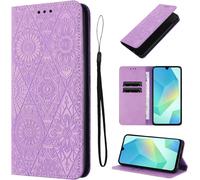 Aer-Étui Pour Samsung Galaxy A16 5g 6.7 Pouces Cuir Artificiel Coque A16/Sm-A166b/Ds Avec Fente Pour Carte Housse A16/Sm-A166b/Ds Béquille Housse, Violet