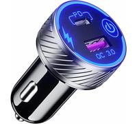 Aer-L50cs Répartiteur Allume-Cigare De Voiture 12 V/24 V Avec Usb-C Pd 30 W Power Delivery & Charge Rapide Qc3.0, 1 Port Usb & 1 Port Usb-C, Avec Interrupteur