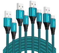 Aer-Lot De 4 Câbles Usb C - 0,5 M + 1 M + 2 M + 3 M - 3,1 A - Câble De Charge Rapide Usb C - En Nylon - Pour Samsung Galaxy S23 S22 S21 S20 Note 10 Huawei P9 Pixel 7/6 Switch Ps5 15 Pro Max, Etc