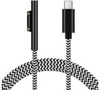 Aer-Surface Vers Usb C Câble De Charge (Zèbre Tressé En Nylon 1,8m), Compatible Avec Microsoft Surface Pro 7/6/5/4/3 Go3/2/1 Laptop4/3/2/1, Nécessite Un Chargeur Usb-C De 45w 15v/3a