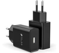 Aer-Type-C Chargeur Rapide Pour Samsung Galaxy A14, A13, A15, A12, 4g/5g, S10, S9, S8, A04s, A05s, A33, A23, A32, A21s, A53, S24, S23, S22, S21, S20. Compatible Xiaomi Note9, Avec Noir 2-Pack