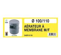 Aérateur à membrane professionnel pour tube PVC Ø100 à coller
