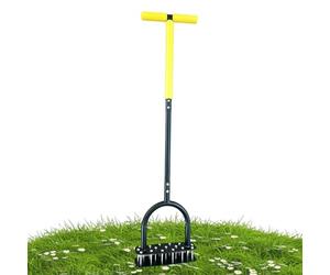 Aérateur À Pelouse,Manuel Résistant Usage Intensif Quinze Picots en Acier Inoxydable | Aérateur De Pelouse À Pointes - pour Jardin Arrière-Cour Ferme Terrasse Ameublissement Sol Maintenance Parc
