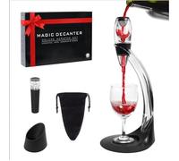 Aérateur à Vin avec Support, Magic Décanteur à Vin avec Vin Filtre, Support Anti-Gouttes, Bouchon à Vin, Pochette en Velours