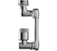 Aérateur D’Extension De Robinet Rotatif à 1440 °, Aérateur De Robinet Pivotant Grand Angle en Cuivre, Accessoire De Lavage du Visage D’évier, avec 2 Modes De Sortie D’Eau, Silver