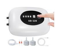 Aérateur d'aquarium - Pompe à air à Deux Sorties, Appareil Silencieux Rechargeable de 4 cm, Pompe à débit réglable avec Circulation de l'oxygène, aérateur d'eau intérieur et extérieur