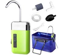 Aérateur D'aquarium - Pompe À Oxygène Silencieuse Rechargeable Pour Aquarium, Pompe À Air À Écoulement D'eau Inductif Avec Lumières LED, Ensemble De Pompes À Oxygénation Automatique, Pompes À Air À Ba