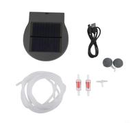 Aérateur de bassin solaire ABS portable léger pompe à oxygène | Construction en plastique ABS, corps portable léger, boucle en métal incluse, transport facile, finition grise