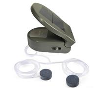 Aérateur de bassin solaire rechargeable avec batterie de 2600 mAh et chargement USB, pompe à oxygène pour la pêche en plein air, l'aquarium et pour une utilisation en étang (gris, 2600 mAh)