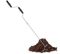 Aérateur de compost - Spatule à compost - Aérateur manuel en acier inoxydable - Aérateur de sol pour pelouse, de compost stable pour un mélange efficace, pour l'extérieur
