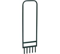 Aérateur de gazon avec 5 dents creuses Vert Acier revêtu par poudre