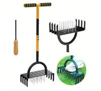 Aérateur de gazon manuel en acier inoxydable, outil d'aération de sol pour jardin et terres arables,