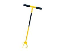 Aérateur de jardin à long manche avec poignée ergonomique et crêtes incurvées pointues pour un entretien sans effort de l'herbe et un creusement profond