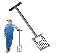 Aérateur de pelouse - Aérateur de jardin pour pelouse | Outil aérateur d'air de pelouse | Aérateur manuel en métal avec base à ressort | Poignée en T réglable en hauteur | Outil aérateur de gazon