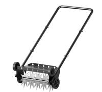 Aérateur de pelouse pour aération manuelle de gazon avec 4 roues pour un entretien efficace de la pelouse et l'aération du sol