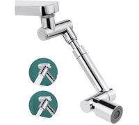 Aérateur de robinet - AIMOONSA - 1440° - 4 articulations 360° - Bras télescopique 5 cm - Mode douche/bulle