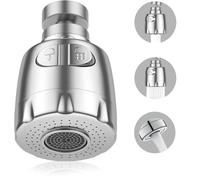 Aérateur de robinet de cuisine pivotant 360° - Brise-jet universel 2 modes d'écoulement, anti-éclaboussures et économie d'eau, convient pour robinets de salle de bain et cuisine, installation facile,