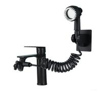 Aérateur de robinet de lavabo avec tuyau extensible de 1,4 m, pommeau de douche double mode, bec rotatif à 360°, 3 réglages de pulvérisation (B)