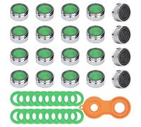 Aérateur de Robinet M24 Filtre à Robinet avec Joints en Caoutchouc et Clé D'aérateur Mousseur Robinet pour Lavabo de Salle de Bain et Cuisine Diamètre Extérieur 24 mm 20 Pièces